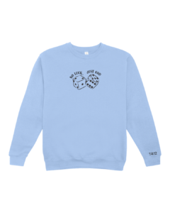 no-luck-just-god-sweatshirt-light-blue-front